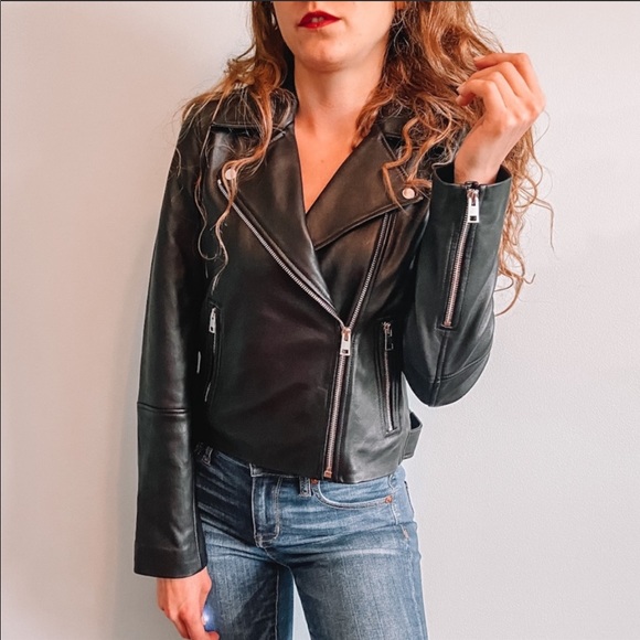 Nwt Theory Leather Moto Jacket Sz M 